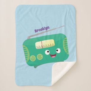 Manta Sherpa Personalizado de radio retro alegre y gracioso