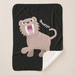 Manta Sherpa Personalizado de Smilodon del tigre dientes de Cut