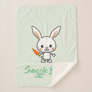 Manta Sherpa Personalizado de Snuggle Bunny Kawaii