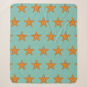 Manta Sherpa Personalizado de Starfish Naranja Cute