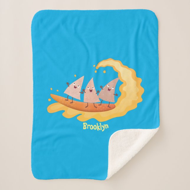 Manta Sherpa Personalizado de surf con chips de maíz de nachos (Anverso)