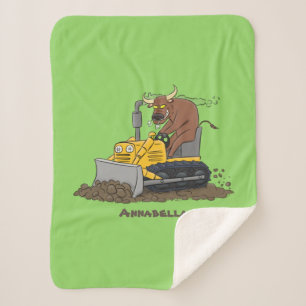Manta Sherpa Personalizado del bulldozer cómico que conduce un