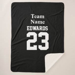 Manta Sherpa Personalizado Deportes Equipo Nombre Fleece Blanke