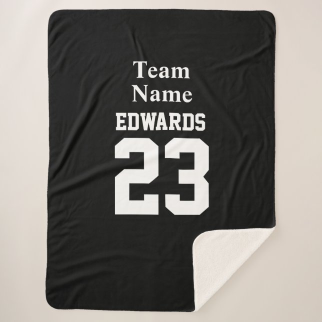 Manta Sherpa Personalizado Deportes Equipo Nombre Fleece Blanke (Anverso)