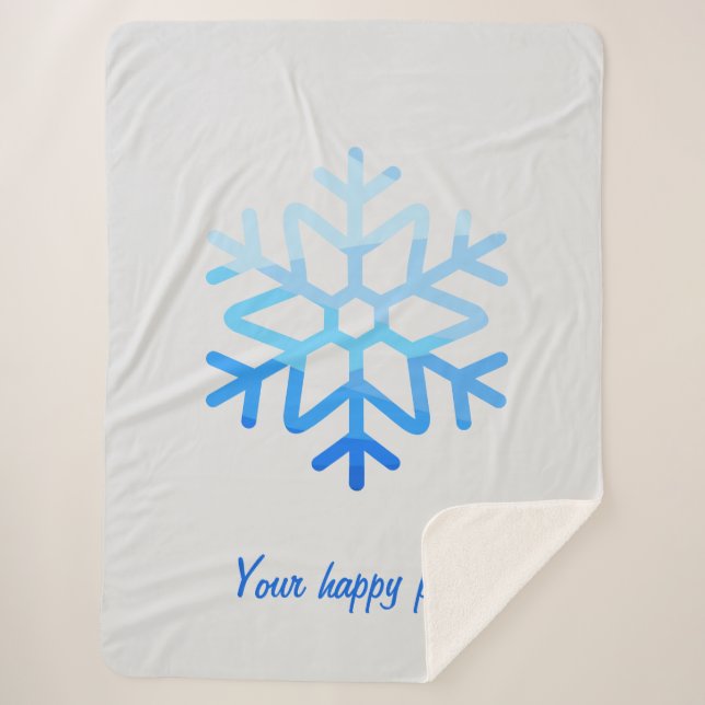 Manta Sherpa Personalizado Elegante Minimalista Geometric Snowf (Anverso)