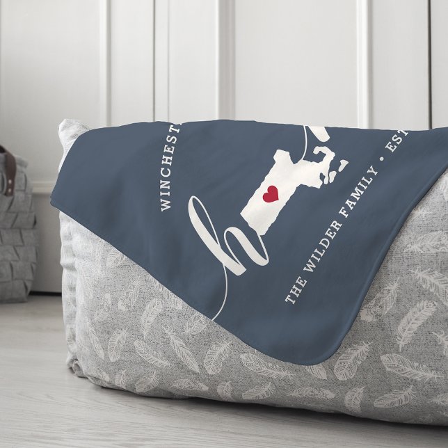 Manta Sherpa Personalizado en estado de inicio de Massachusetts (Subido por el creador)
