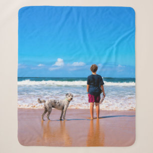 Manta Sherpa Personalizado Foto Sherpa Blanket con su propio di