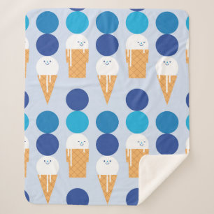 Manta Sherpa Personalizado lindo helado diseño de patrones sin