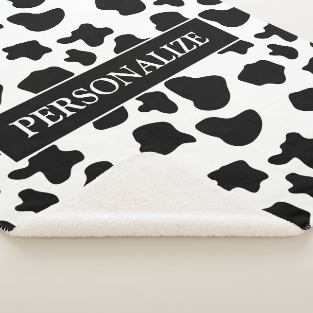 Manta Sherpa Personalizado manchas negras y blancas de vaca (3/4)