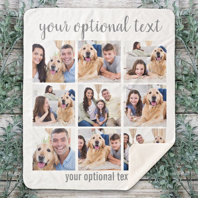 Manta Sherpa Personalizado Moderno 9 Collage de fotos (Subido por el creador)