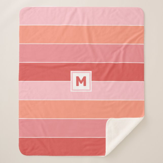 Manta Sherpa Personalizado Monograma Sherpa Blanket (Anverso)