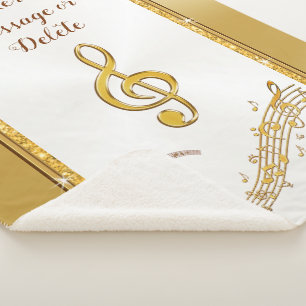 Manta Sherpa Personalizado, nota musical en blanco, sherpa acog