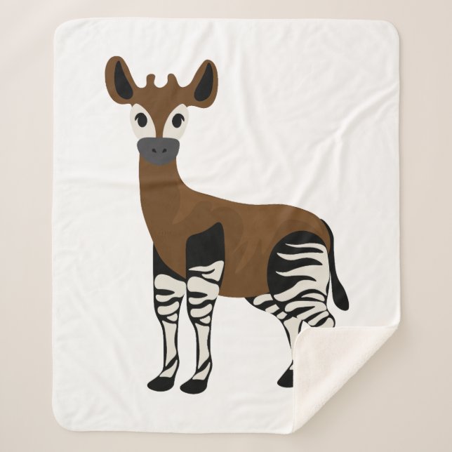 Manta Sherpa Personalizado Okapi, animal Majestic Okapi, amante (Anverso)