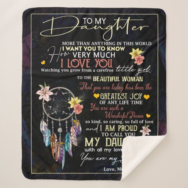 Manta Sherpa Personalizado Para Mi Hija, El Amor De Mamá Soñada (Anverso)