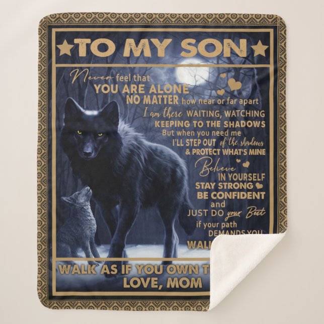 Manta Sherpa Personalizado Para Mi Hijo (Anverso)