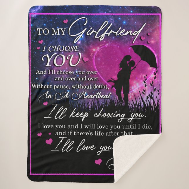 Manta Sherpa Personalizado Para Mi Novia De Boyfrik (Anverso)