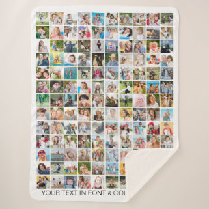 Manta Sherpa Personalizado personalizado simple de 130 Collages