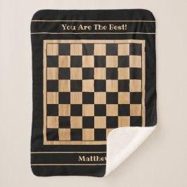 Manta Sherpa Personalizado Sherpa Blanket Chessboard Diseño Neg