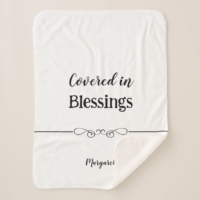 Manta Sherpa Personalizado Sherpa Blanket con nombre y mensaje (Anverso)