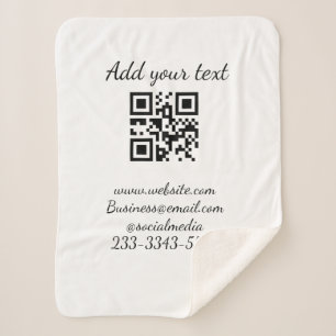 Manta Sherpa personalizado simple código QR agregar su nombre t