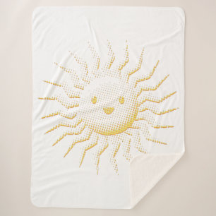 Manta Sherpa Personalizado Sonriente Sun Face Zazzle HEART Tote