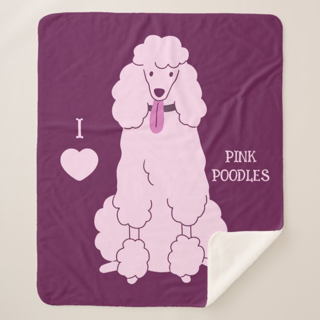 Manta Sherpa Personalizado Texto Pink Poodle (Anverso)
