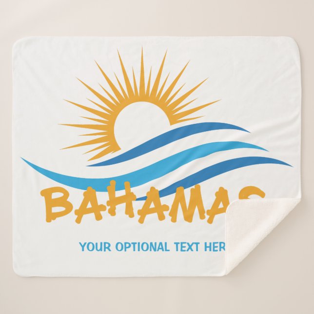 Manta Sherpa Personalizado Textos Bahamas (Anverso (horizontal))
