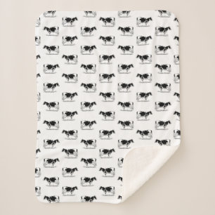 Manta Sherpa PERSONALIZADO Vintage Holstein Vacas COLOR BG