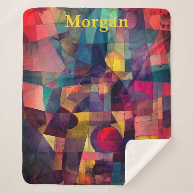 Manta Sherpa Personalizado Vivid Resumen Arte Geométrico (Anverso)