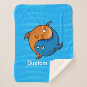 Manta Sherpa Personalizado Yin Yang Fish