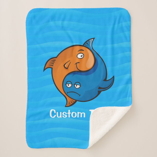 Manta Sherpa Personalizado Yin Yang Fish (Anverso)