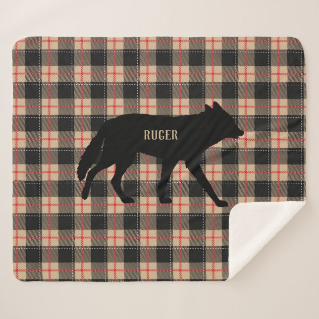 Manta Sherpa Personalizar Beige Buffalo Pescado Perro Coyote Sa (Anverso (horizontal))