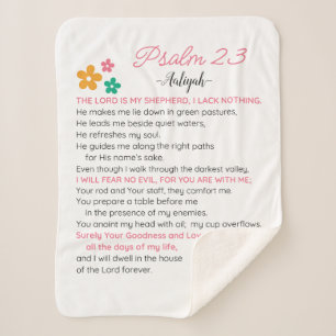 Manta Sherpa Personalizar Flores De Escritura Biblia De Salmo 2