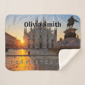 Manta Sherpa Personalized Baby Milestone Blanket with photo