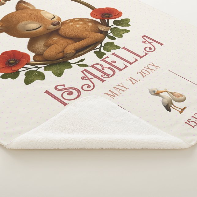 Manta Sherpa Personalized Baby Sherpa Blanket – Woodland Fawn (3/4)