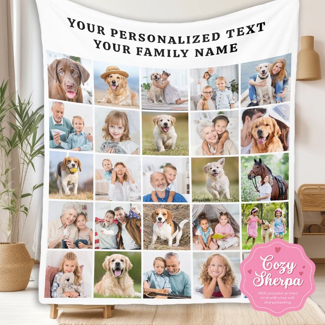 Manta Sherpa Personalized Family Photo Collage Cute 25 Picture (Subido por el creador)