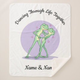 Manta Sherpa Personalized Frog Couple Sherpa Blanket