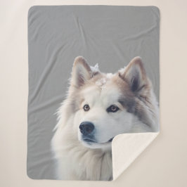 Manta Sherpa Personalized Grey Dog Photo Blanket