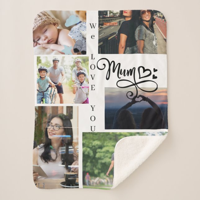 Manta Sherpa Personalized Kids Photo Blanket for Mum (Anverso)