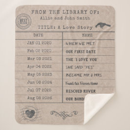 Manta Sherpa Personalized "Our Love Story" Library Card