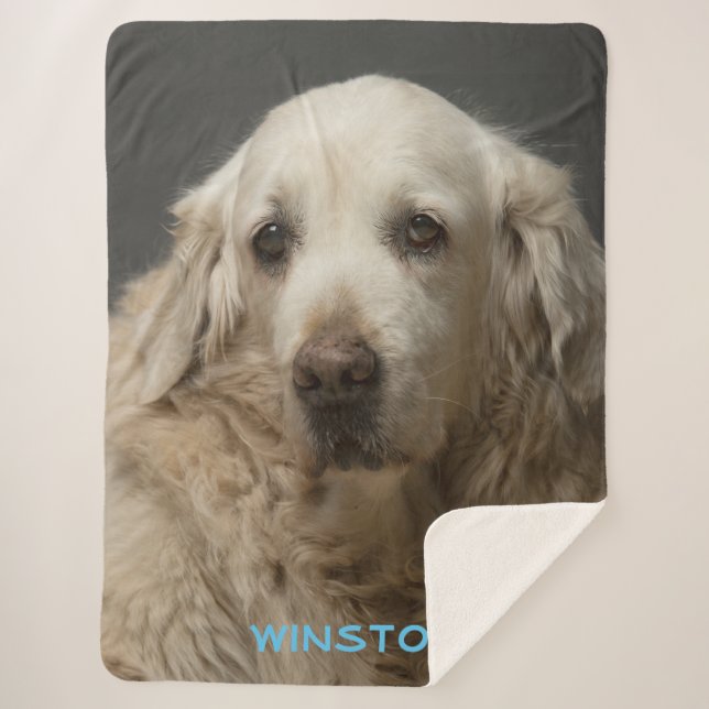 Manta Sherpa Personalized Pet Photo Sherpa Blanket (Anverso)