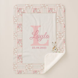 Manta Sherpa Personalized Pink Beatrix Potter Sherpa Blanket