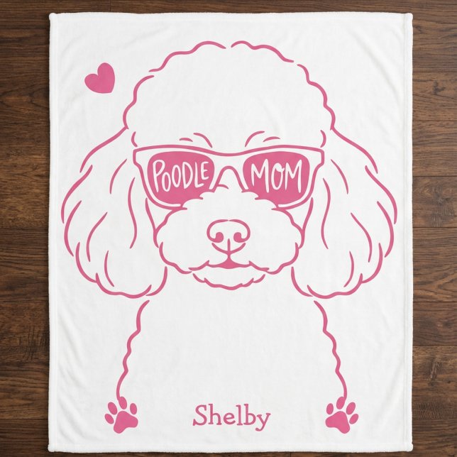 Manta Sherpa Personalized Poodle Blanket for Dog Mom  Rose Pink (Subido por el creador)