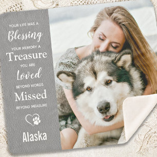 Manta Sherpa Pet Memorial Loving Memory Personalized Dog Photo