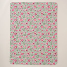 Manta Sherpa Pétalos de Blush Meadow en Flor
