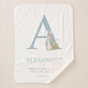 Manta Sherpa Peter Rabbit   Carta A personalizada