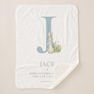 Manta Sherpa Peter Rabbit   Carta personalizada J