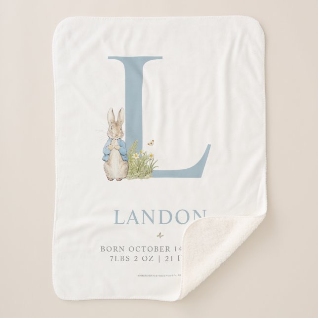 Manta Sherpa Peter Rabbit | Carta personalizada L (Anverso)