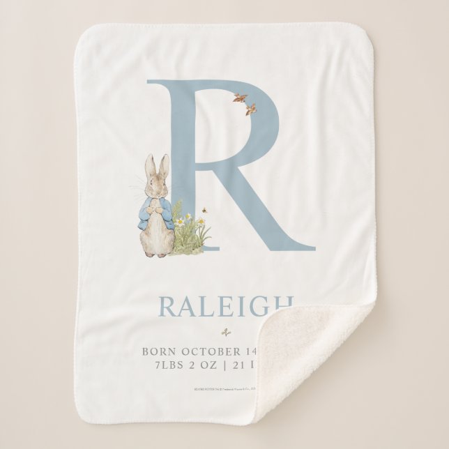 Manta Sherpa Peter Rabbit | Carta personalizada R (Anverso)