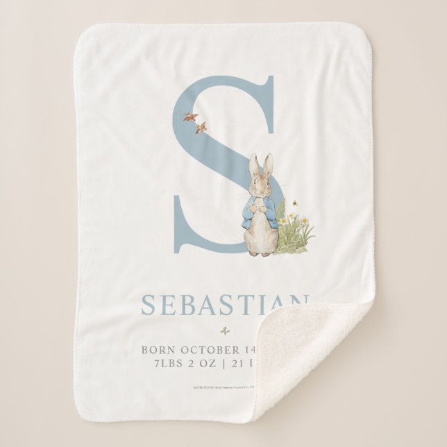 Manta Sherpa Peter Rabbit | Carta personalizada S (Anverso)